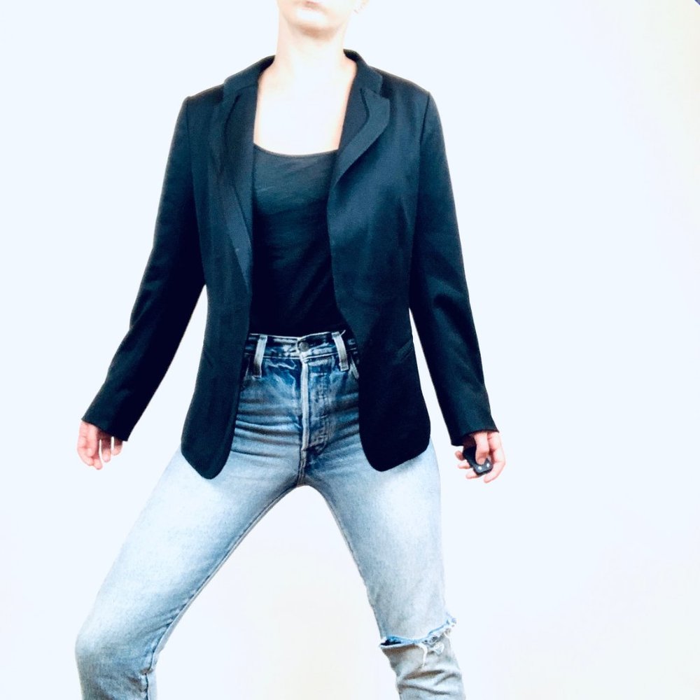 Y&Kei Water the earth black silk blazer - 42